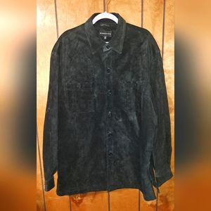 Baracuta Black Suede Jacket Lined Mens XXL